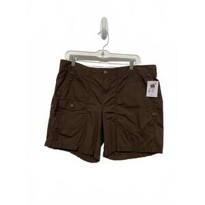 Polo Jeans RL Women's Dark Brown Cargo Shorts 2000s Size 12 Preppy Cute Cuffs